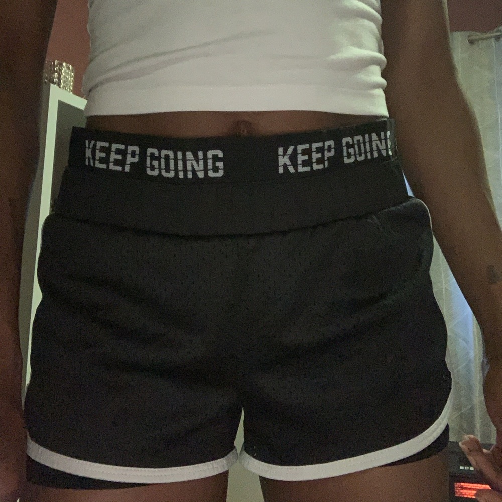 Forever21 black and white workout shorts
